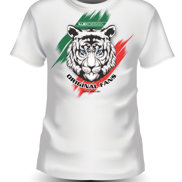 T-shirt Tiger White